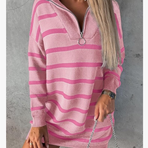 *NWT* Pink Striped Knit Dress - Picture 10 of 11